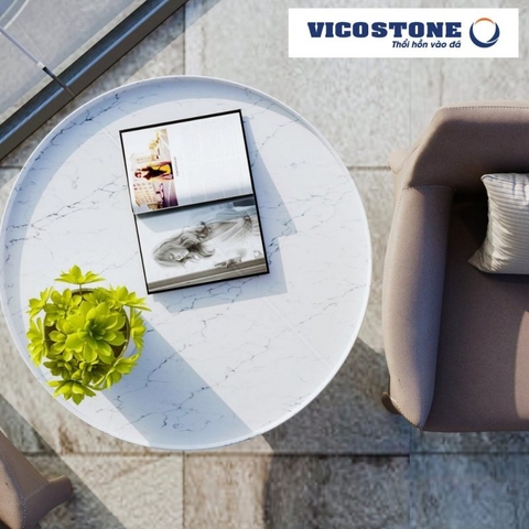 BÀN TRÀ, BÀN ĂN MẶT ĐÁ NHÂN TẠO VICOSTONE GỐC THẠCH ANH CÓ ƯU ĐIỂM GÌ ?