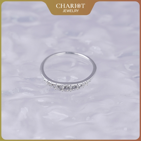 Nhẫn bạc NCJ67 Horizontal đính đá CZ, quà tặng sinh nhật cho bạn gái ChariotJewelry