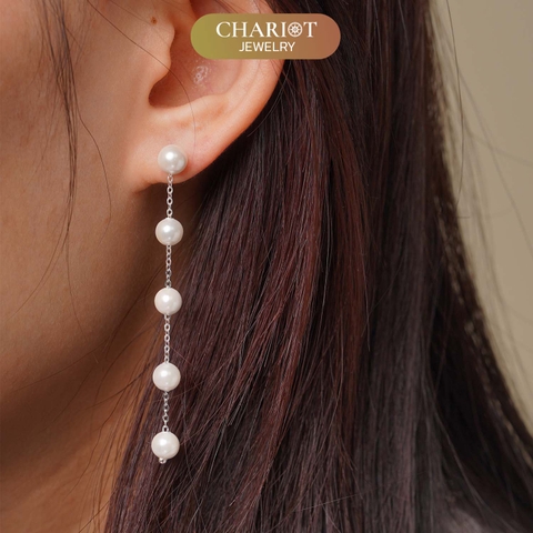 Khuyên tai bạc ECJ27 Giọt nước từ biển sâu s925 ChariotJewelry