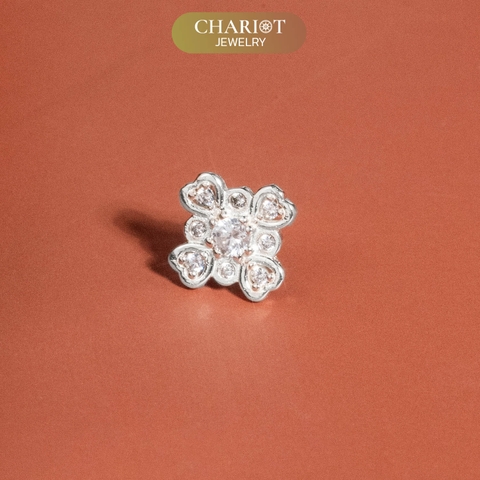 Khuyên tai bạc ECJ79 bông hoa tỏa sáng Chariot Jewelry