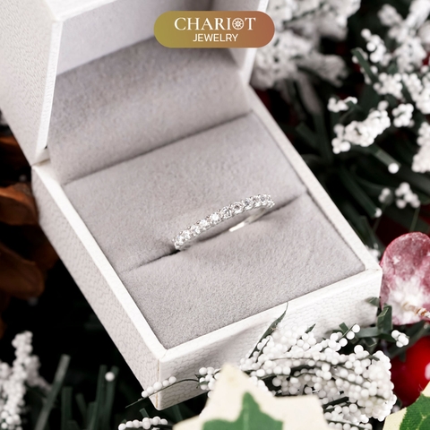 Nhẫn bạc NCJ14 đính đá lấp lánh, quà tặng sinh nhật dành cho bạn gái ChariotJewelry