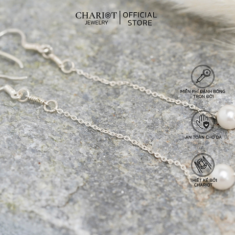 Khuyên tai nữ ECJ10 ngọc trai nhân tạo phong cách Hàn Quốc ChariotJewelry