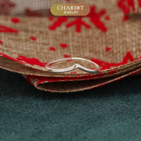Nhẫn Bạc NCJ06 Chevron Cổ Điển,  quà tặng sinh nhật dành cho bạn gái ChariotJewelry