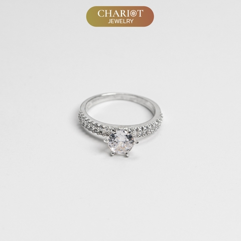 Nhẫn đôi bạc S925 nam nữ NCJ100 Gemstone Sparkle, nhẫn couple bạc, quà tặng 8-3 ý nghĩa dành tặng bạn gái, ChariotJewelry