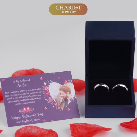 Nhẫn đôi bạc S925 nam nữ NCJ118 Geometric, nhẫn couple bạc, quà tặng Valentine ý nghĩa dành tặng bạn gái, ChariotJewelry