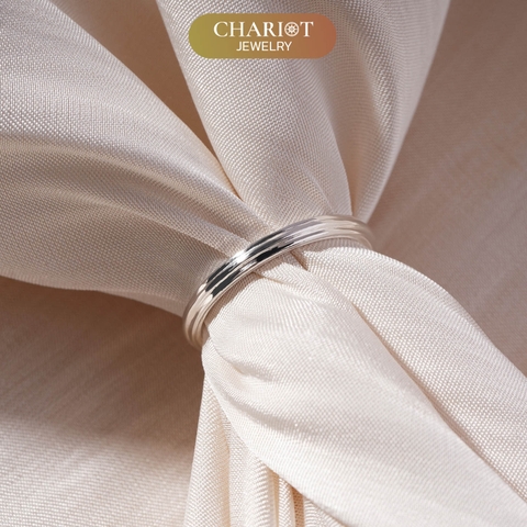 Nhẫn bạc NCJ07 3 rãnh tròn trơn Chariot Jewelry