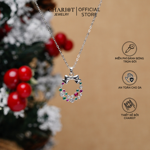 Dây chuyền bạc DCJ32 vòng nguyệt quế s925 ChariotJewelry