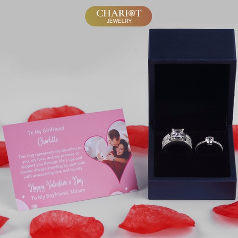 Nhẫn đôi bạc S925 nam nữ NCJ103 Tâm Giao, nhẫn couple bạc, quà tặng 8-3 ý nghĩa dành tặng bạn gái, ChariotJewelry