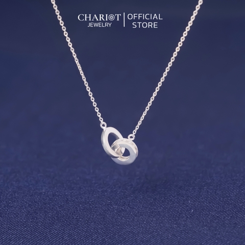 Dây chuyền bạc DCJ44 mặt vòng chuyền đôi s925 ChariotJewelry