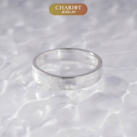 Nhẫn unisex CHARIOT basic tròn trơn bạc cao cấp 925 Chariot Jewelry NCJ31
