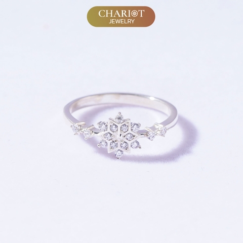 Nhẫn bạc NCJ50 Hoa Tuyết ChariotJewelry