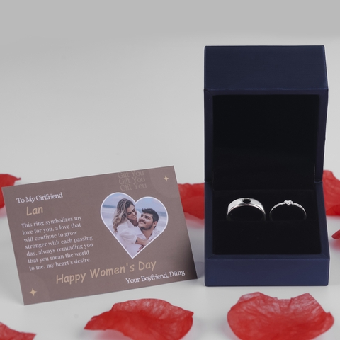 Nhẫn đôi bạc S925 nam nữ NCJ122 Matching Heart, nhẫn couple bạc, quà tặng 8-3 ý nghĩa dành tặng bạn gái, ChariotJewelry