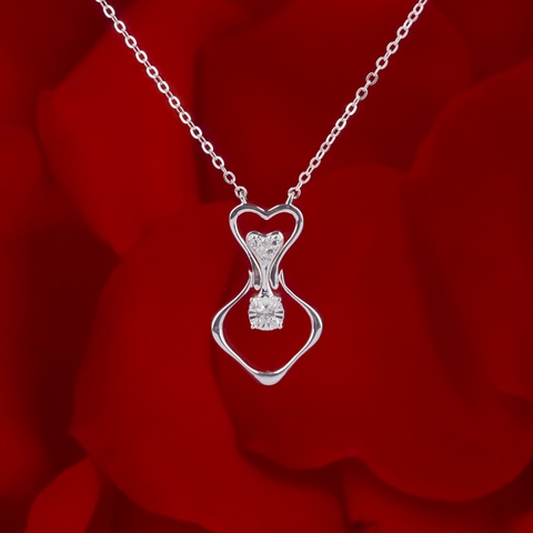 Dây chuyền bạc DCJ11 S925 Upside Down Heart, quà tặng 8-3 ý nghĩa, Chariot Jewelry