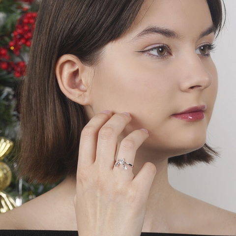 Nhẫn bạc  s925 NCJ159 sừng hươu dễ thương ChariotJewelry