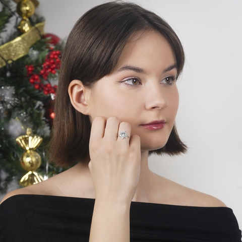 Nhẫn bạc s925 NCJ160 bông tuyết nở rộ ChariotJewelry