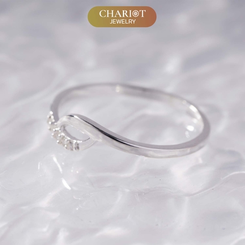 Nhẫn Bạc NCJ15 Xoắn Nhẹ Đính Đá Chariot Jewelry