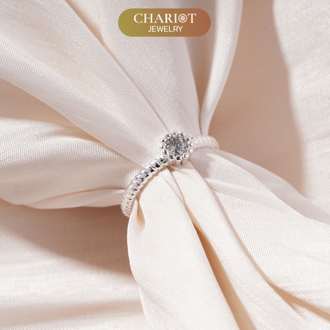 Nhẫn bạc NCJ30 hình mặt trăng đính đá, quà tặng sinh nhật dành cho bạn gái ChariotJewelry