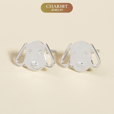 Khuyên tai bạc ECJ76 mặt cún dễ thương Chariot Jewelry