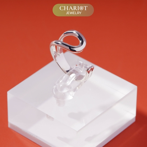Nhẫn Bạc NCJ11 Xoắn Giọt Nước, Điều Chỉnh Độ Rộng Chariot Jewelry