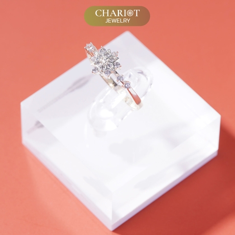 Nhẫn bạc NCJ50 Hoa Tuyết ChariotJewelry
