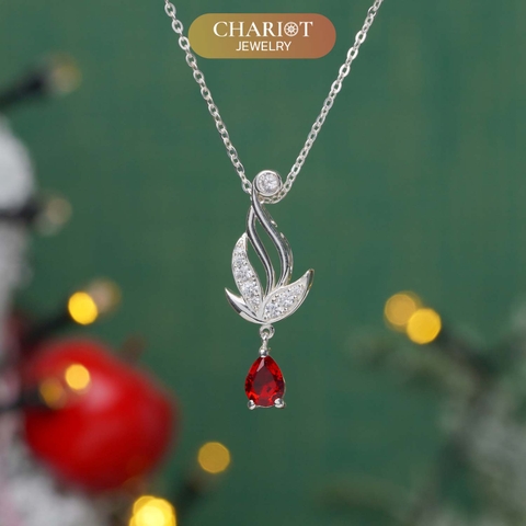 Dây chuyền bạc DCJ60 ngọn lửa rực cháy s925 ChariotJewelry