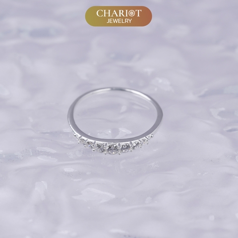 Nhẫn bạc NCJ67 Horizontal đính đá CZ, quà tặng sinh nhật cho bạn gái ChariotJewelry