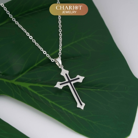 Dây chuyền DCJ107 hình chữ thập bạc 925 cách điệu ChariotJewelry