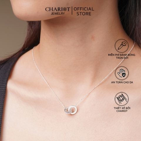 Dây chuyền bạc DCJ44 mặt vòng chuyền đôi s925 ChariotJewelry