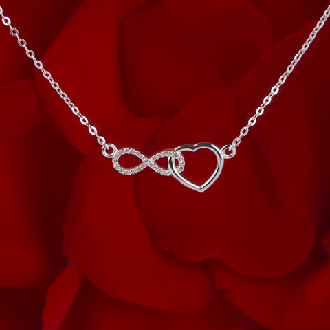 Dây chuyền bạc DCJ20 S925 Trái tim vô cực, quà tặng 8-3 ý nghĩa, Chariot Jewelry