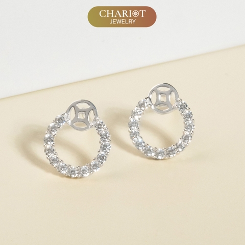 Khuyên tai bạc ECJ69 Chiêu Tài Như Ý s925 Chariot Jewelry