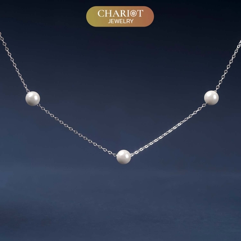 Dây chuyền bạc 925 DCJ80 ngọc trai thanh lịch dịu dàng ChariotJewelry