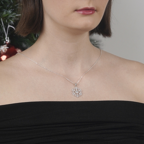 Dây chuyền bạc s925 DCJ30 hoa tuyết Chariot Jewelry