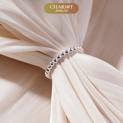 Nhẫn Bạc NCJ03 Kết Hạt Trơn Chariot Jewelry