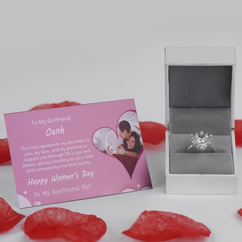 Nhẫn bạc nữ S925 NCJ63 trái tim tình yêu lấp lánh, quà tặng Valentine ý nghĩa dành cho bạn gái, Chariot Jewelry