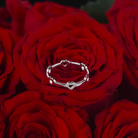 Nhẫn bạc S925 NCJ88 trái tim cách điệu, quà tặng Valentine ý nghĩa dành tặng bạn gái, Chariot Jewelry