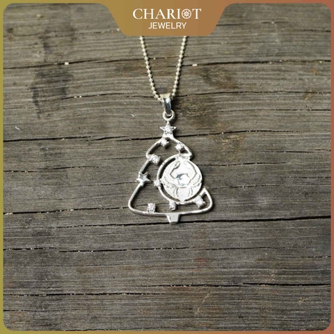 Dây chuyền bạc s925 DCJ36  Cung Hoàng Đạo mừng Giáng Sinh, ChariotJewelry