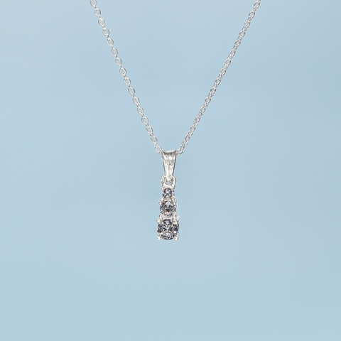 Dây chuyền DCJ101 chuỗi 3 viên đá thanh lịch trẻ trung bạc 925 ChariotJewelry