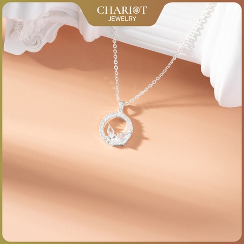Dây chuyền bạc DCJ21 925 Vòng hoa lá ChariotJewelry