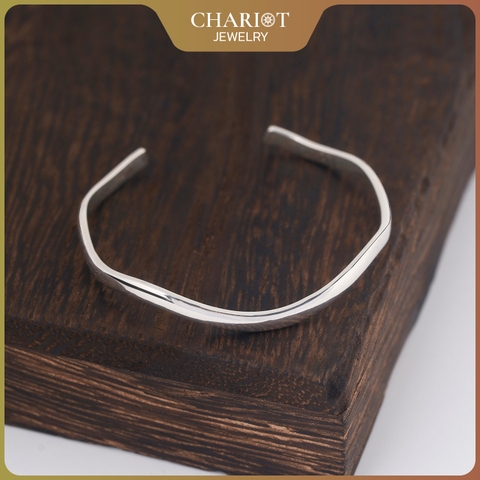 Lắc tay BCJ14 họa tiết lượn sóng đơn giản Chariot Jewelry