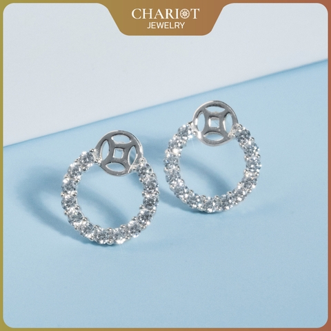 Khuyên tai bạc ECJ69 Chiêu Tài Như Ý s925 Chariot Jewelry