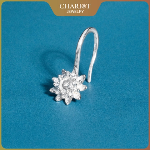 Khuyên tai bạc ECJ78 hoa sen nhỏ dịu dàng Chariot Jewelry