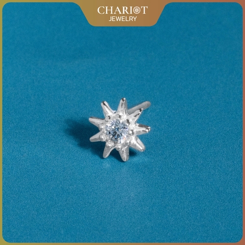 Khuyên tai bạc ECJ85 mặt trời bé xinh Chariot Jewelry
