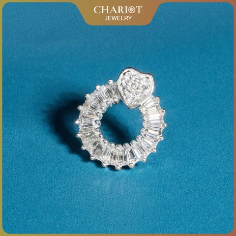 Khuyên tai bạc ECJ89 vòng tròn tinh tú Chariot Jewelry