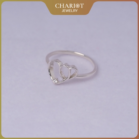 Nhẫn bạc NCJ56 S925 Trái tim đáng yêu, quà tặng Valentine, Chariot Jewelry