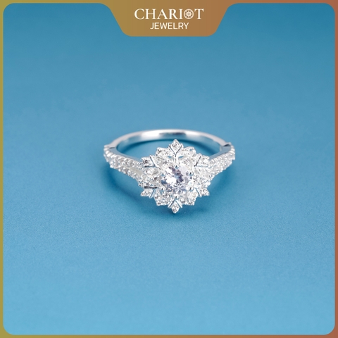 Nhẫn bạc NCJ51 Bông tuyết trắng ChariotJewelry