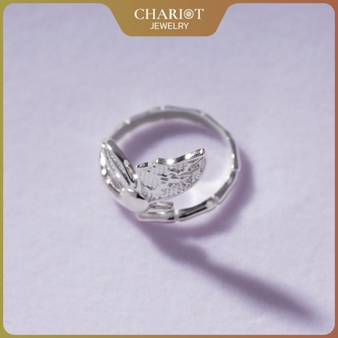 Nhẫn bạc 925 NCJ43 CHARIOT cánh bướm đính đá sang trọng cá tính ChariotJewelry