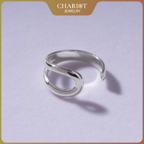 Nhẫn Bạc NCJ11 Xoắn Giọt Nước, Điều Chỉnh Độ Rộng Chariot Jewelry
