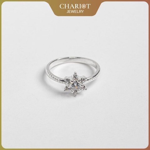 Nhẫn đôi bạc S925 nam nữ NCJ99 Sparkling Blossom, nhẫn couple bạc, quà tặng 8-3 ý nghĩa dành tặng bạn gái, ChariotJewelry