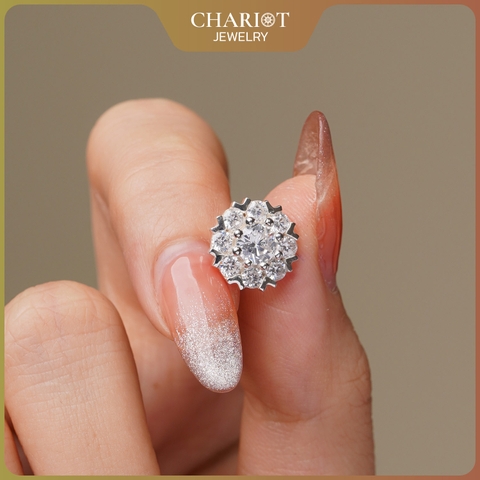 Khuyên tai bạc  ECJ15 bạc 925 đính đá siêu xinh ChariotJewelry