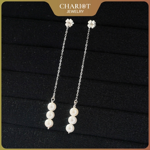 Khuyên tai bạc ECJ26 Giọt nước mắt Tiên cá s925 ChariotJewelry